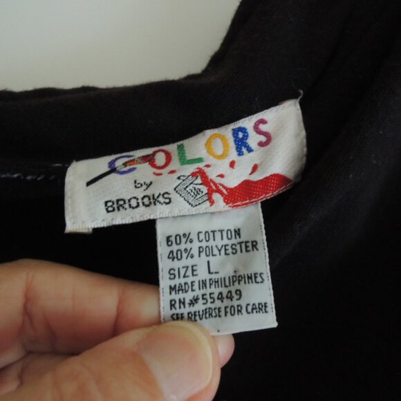 Ladies Crop Top Size L White Button Front Cap Sleeve Top - COLORS BY BROOKS EUC - Picture 4 of 4